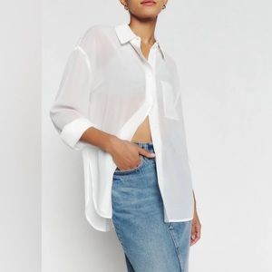 Reformation Will Oversized Sheer Blouse